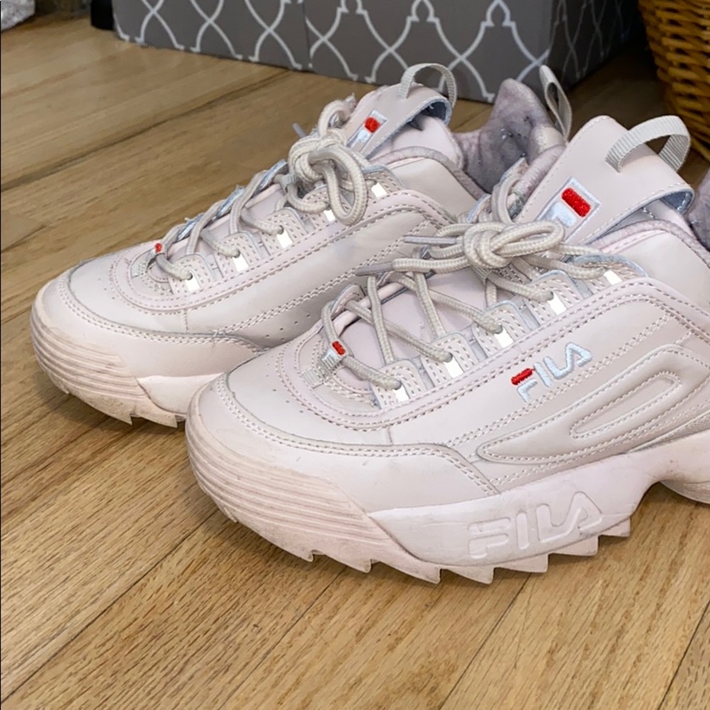 Beige/Pink Fila Sneakers - Picture 1 of 2